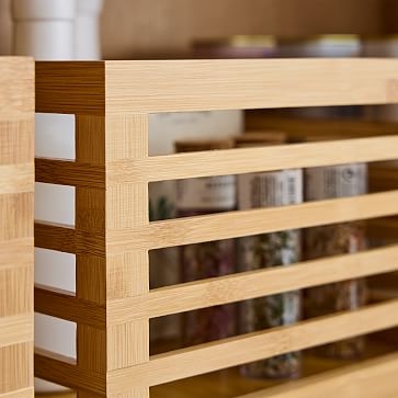 Bamboo Slotted Bin Medium, Natural, Set of 3 - Image 1