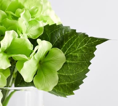 Faux Green Hydrangea Flower Arrangement, 10.5" - Image 1