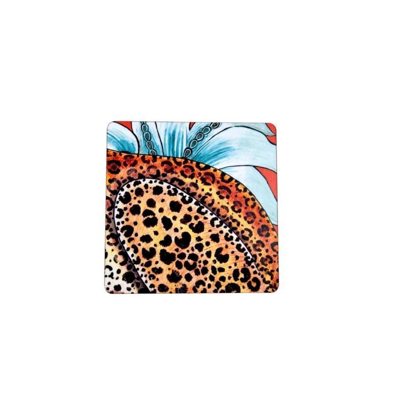 Ngala Trading Co. Ardmore Monkey Paradise Coaster Color: Coral - Image 0