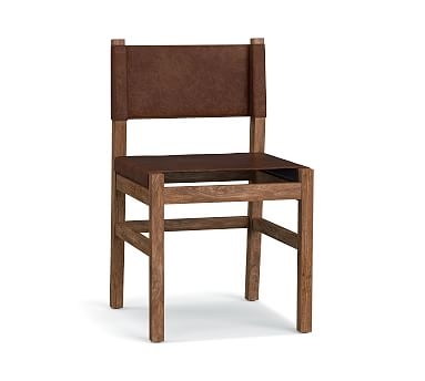 Segura Leather Dining Side Chair, Camden Brown Leg, Statesville Caramel - Image 0