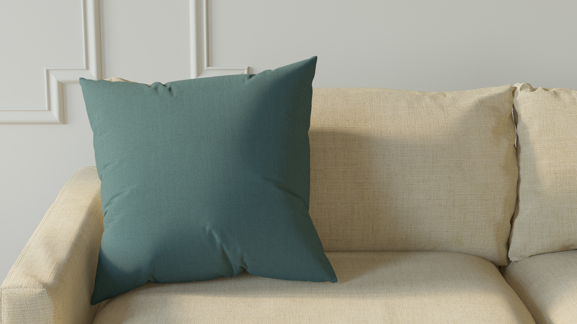 Throw Pillow 22", Seaglass Everyday Linen, 22" x 22" - Image 2