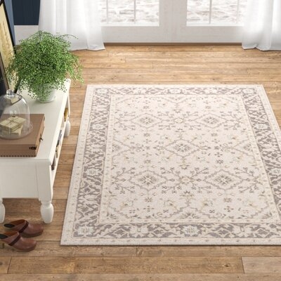 Wilamette Hand-Tufted Beige/Charcoal Area Rug - Image 1