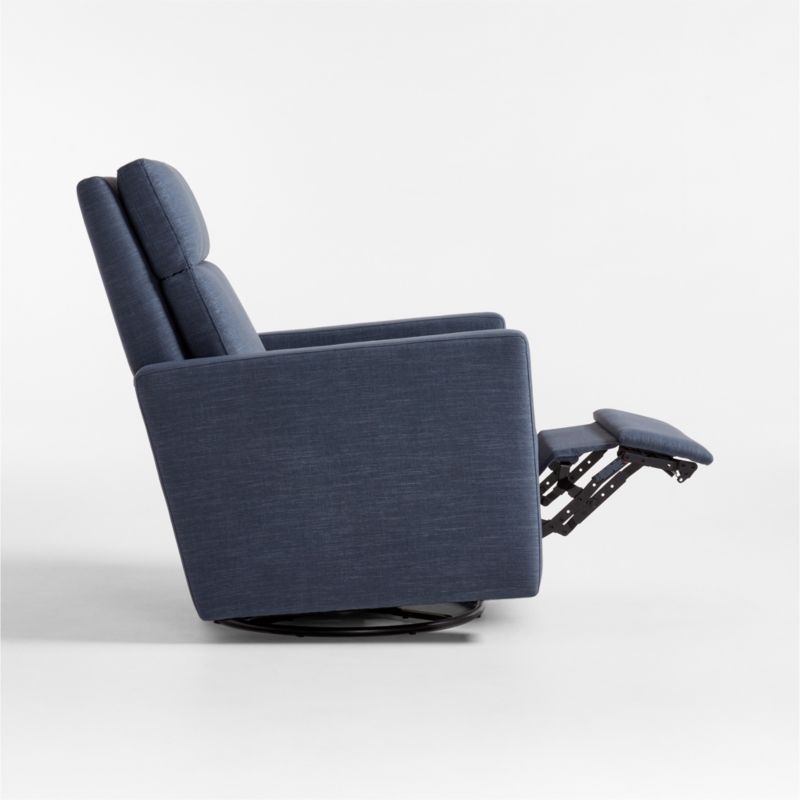 Rixby Navy Nursery Power Recliner Swivel Recliner Chair - Image 4