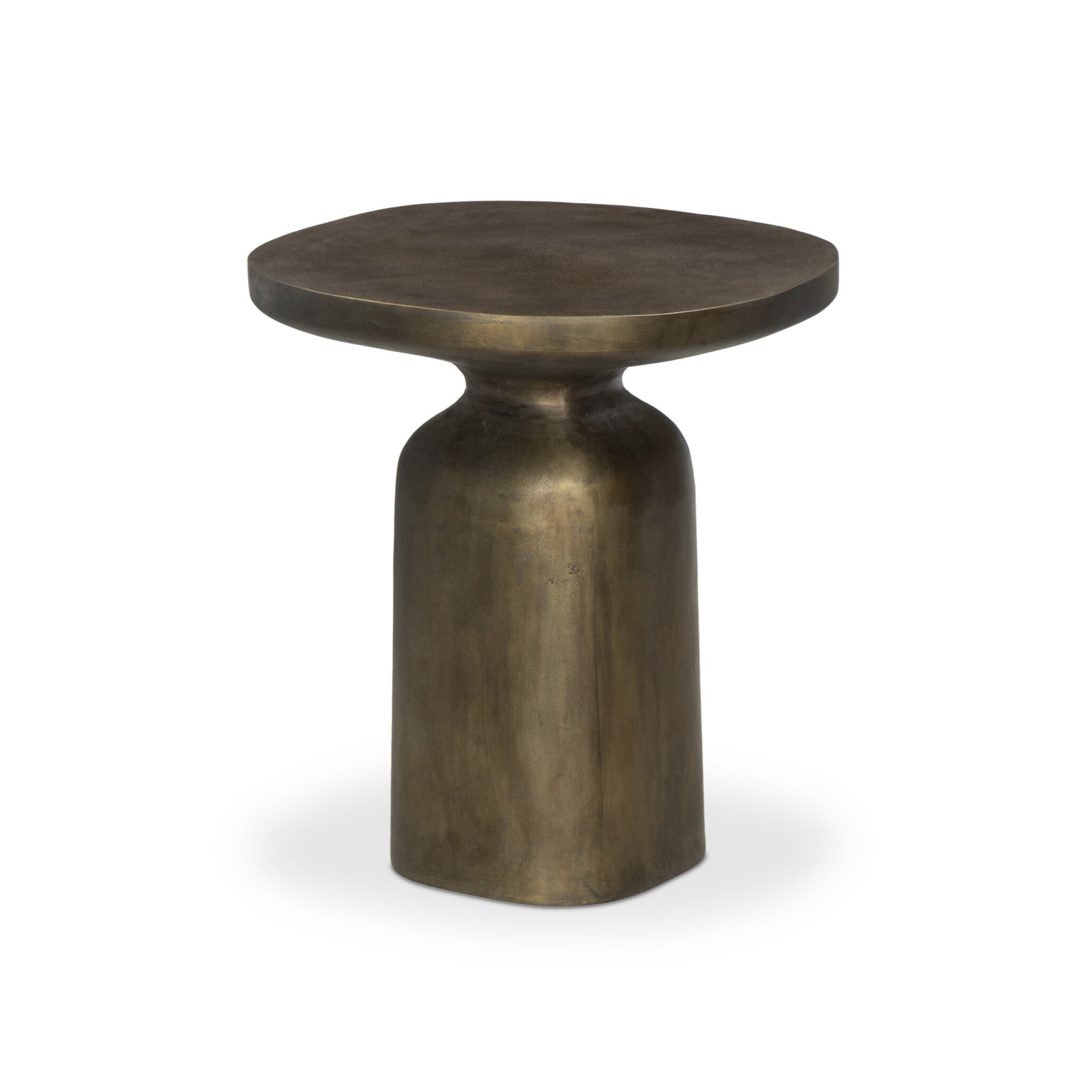 Odessa End Table - Textured Aged Brass - Image 1