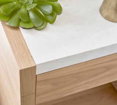 Pacific Marble Console Table, Natural Oak - Image 1