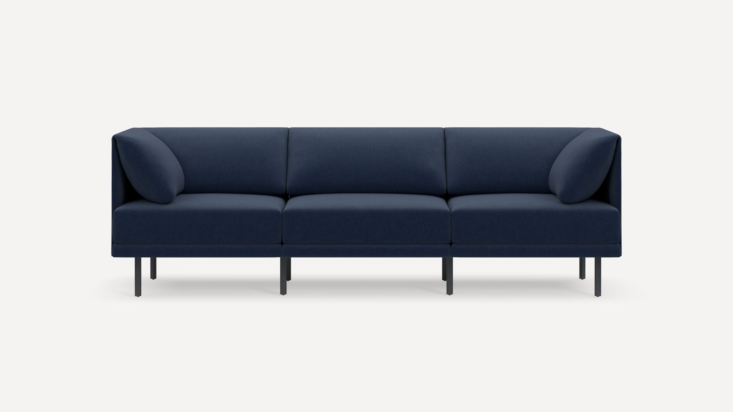 Range 3-Piece Sofa - Navy Blue - Performance Flatweave / Black - Metal - Image 0