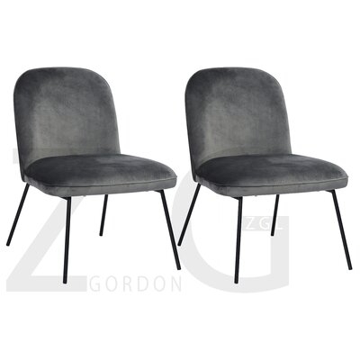 Modern Gray Dining Chair (Set Of 2 ),Side Chair With Velvet Cushion Seat And Back For DINING And Living Room - Image 0