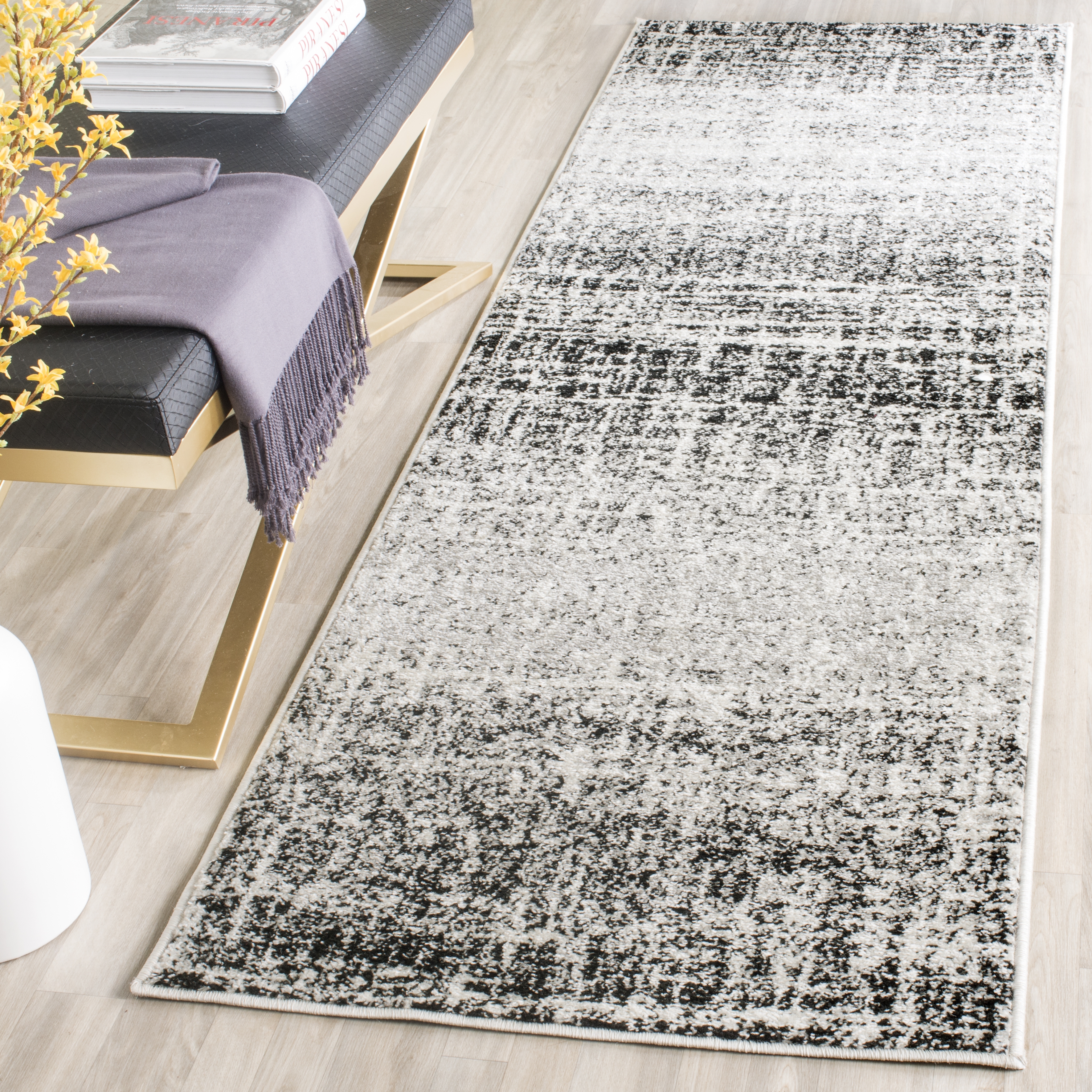 Arlo Home Woven Area Rug, ADR116B, Ivory/Black,  2' 6" X 4' - Image 1