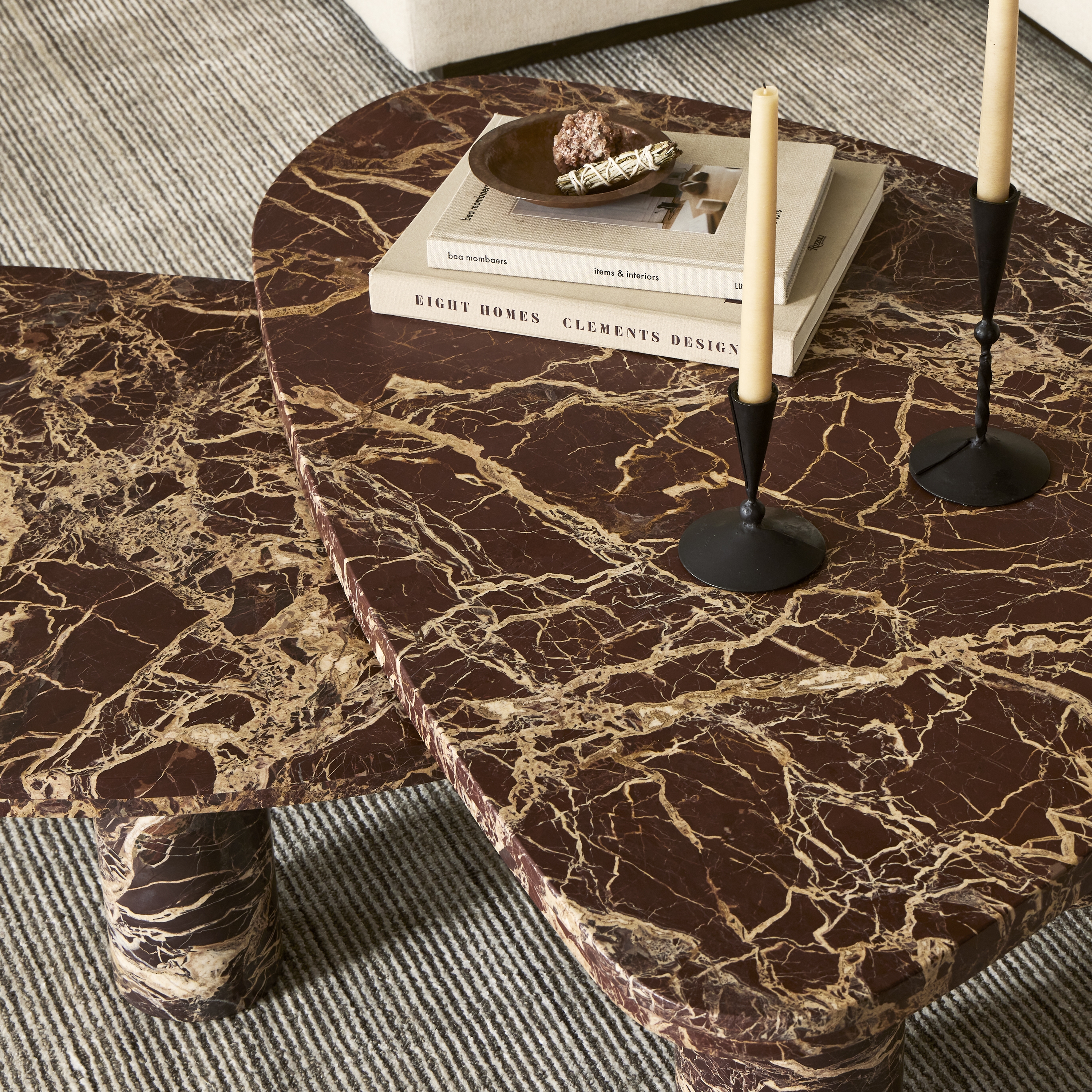 Zion Coffee Table Set-Merlot Marble - Image 12