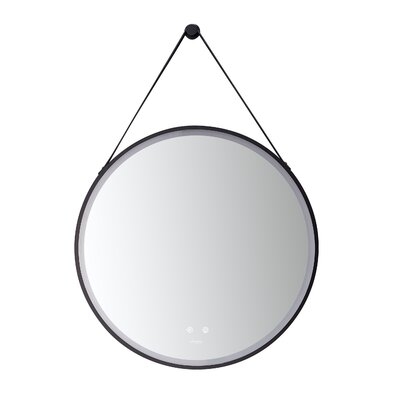 Sangle Round LED Black Beveled Framed Lighted Bathroom / Vanity Mirror - Image 0