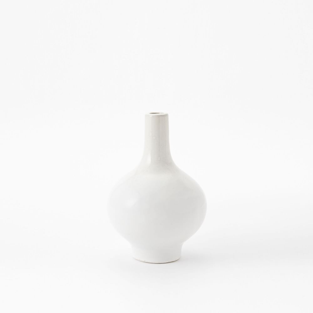 Reactive Glaze Vase, Small, White - Image 0