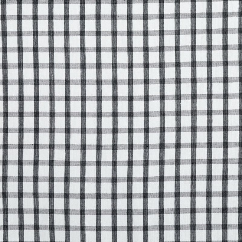 84" Grey Organic Cotton Windowpane Plaid Curtain Panel - Image 1