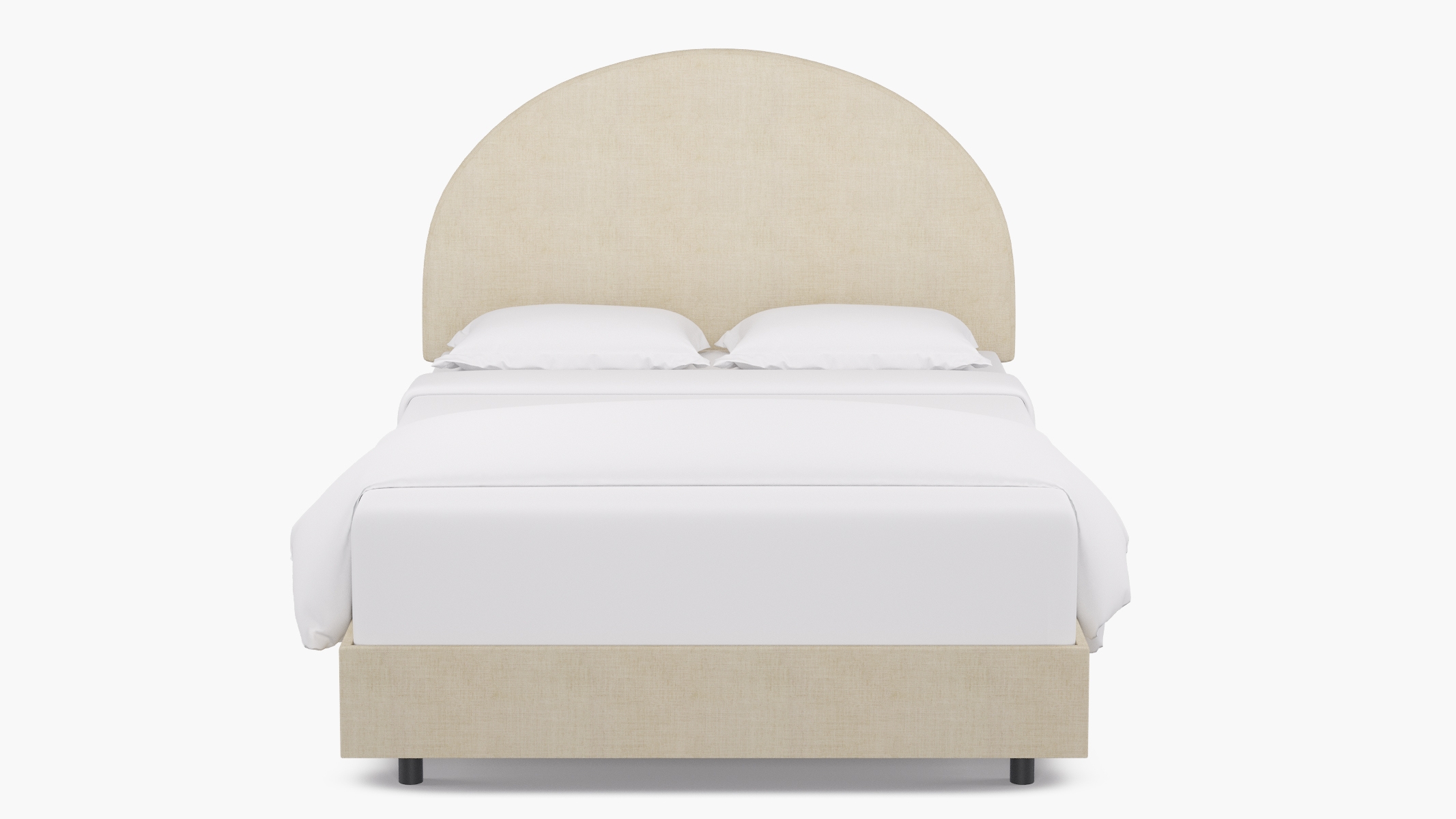 Arched Back Bed, Talc Everyday Linen, Queen - Image 1