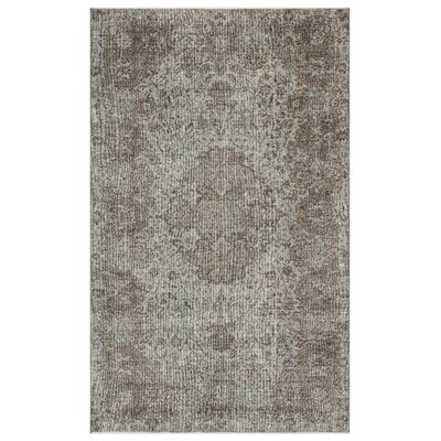 One-of-a-Kind Hand-Knotted 1960s Brown/Beige 5'5" x 8'2" Area Rug - Image 0