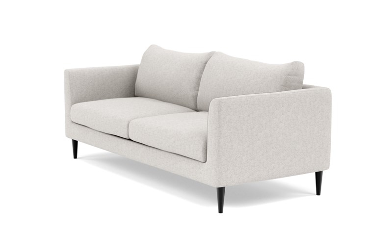 Owens Loveseats with Beige Pebble Fabric, down alternative cushions, and Unfinished GunMetal legs - Image 4