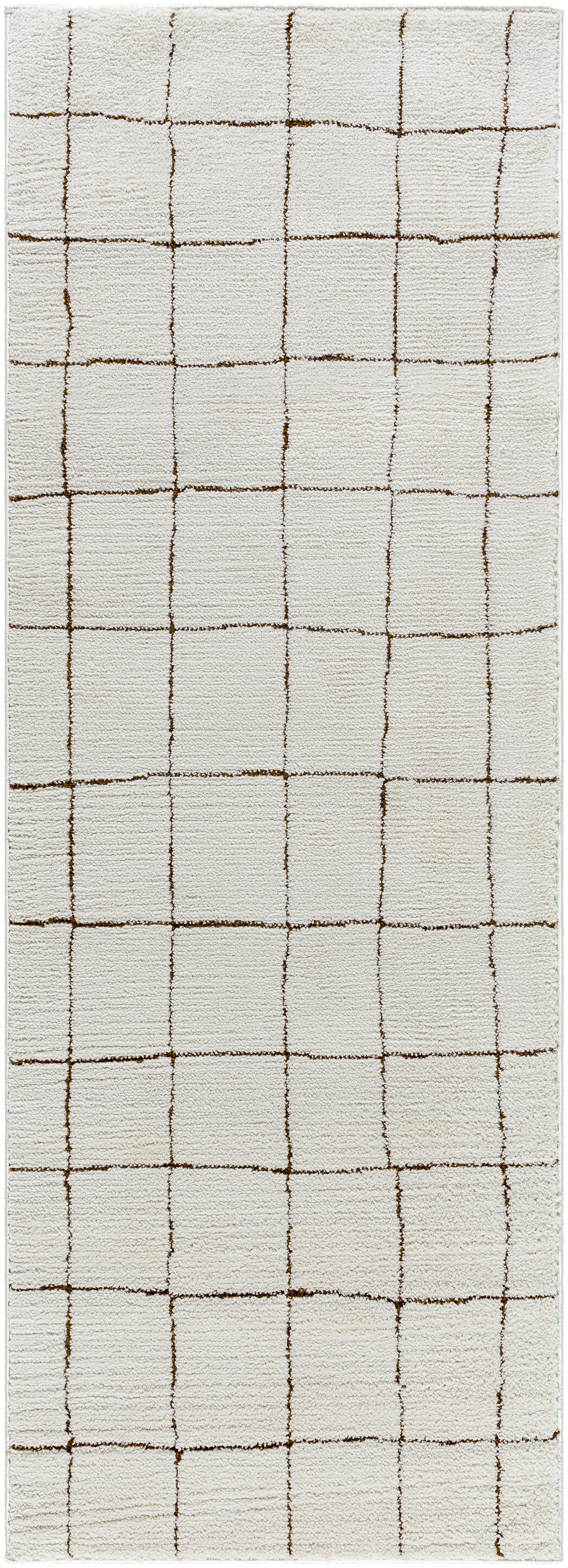 Cascade Beige Indoor 2'7" x 10' Machine Woven Rug - Image 0