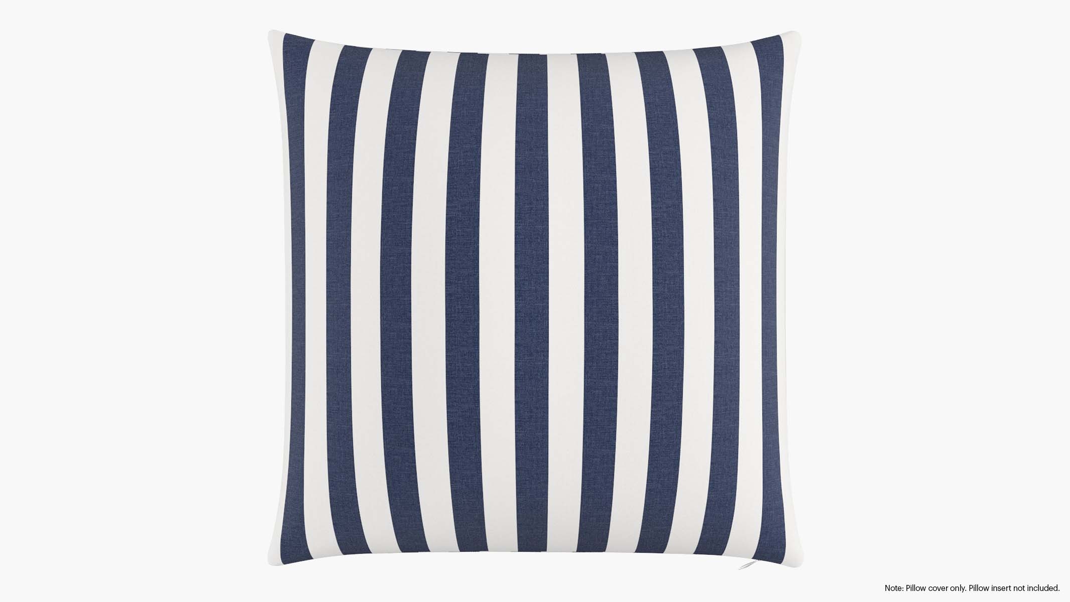 Throw Pillow Cover 26", Navy Cabana Stripe, 26" x 26" - Image 0