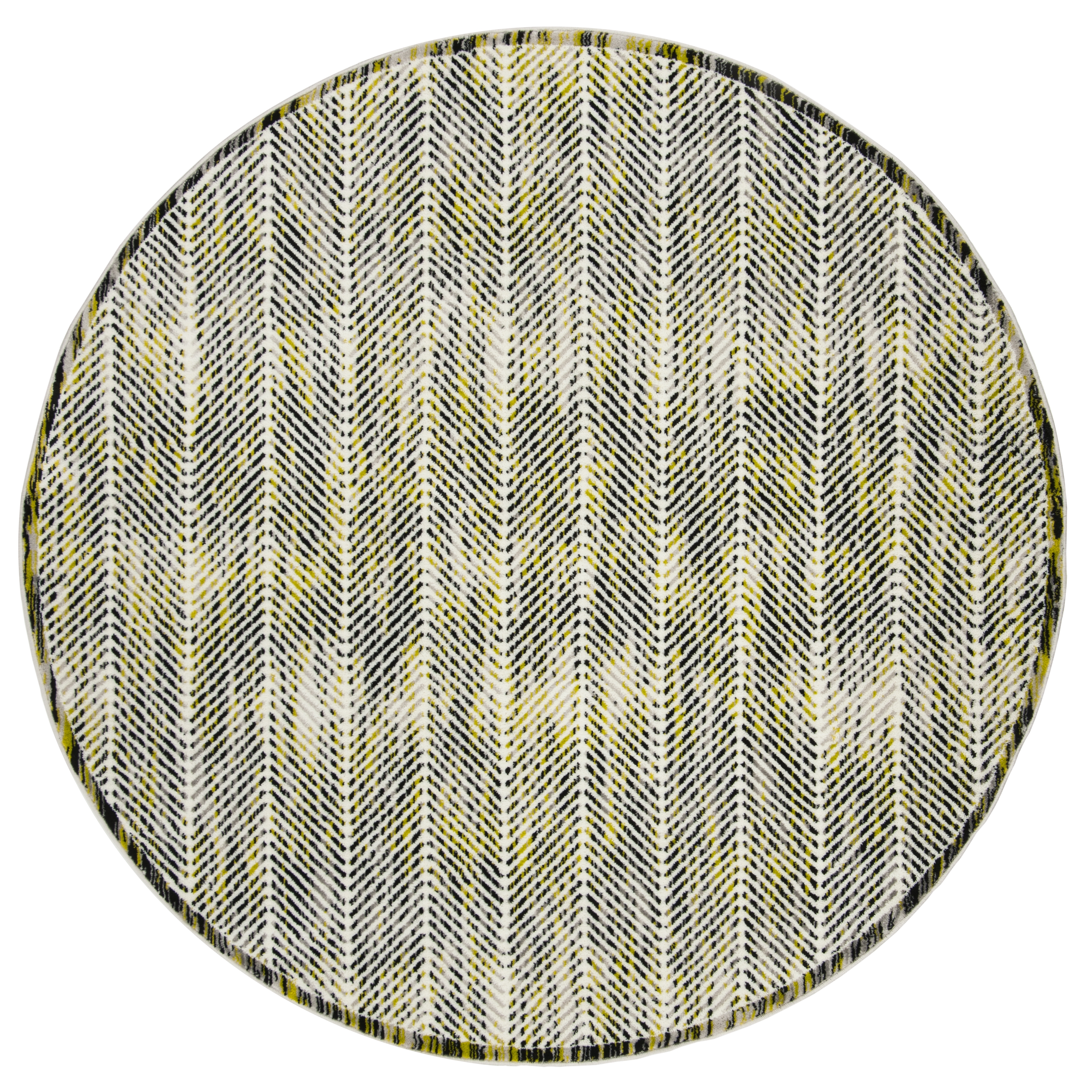 Arlo Home Woven Area Rug, SKY194G, Grey/Green,  6' 7" X 6' 7" Round - Image 0