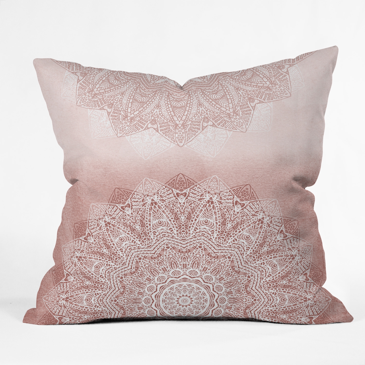 There Goes The Fear Rose Blush by Monika Strigel - Outdoor Throw Pillow 16" x 16" - Image 1