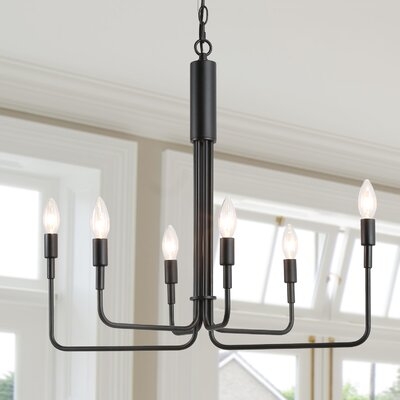 Chere 6 - Light Candle Style Wagon Wheel Chandelier - Image 0