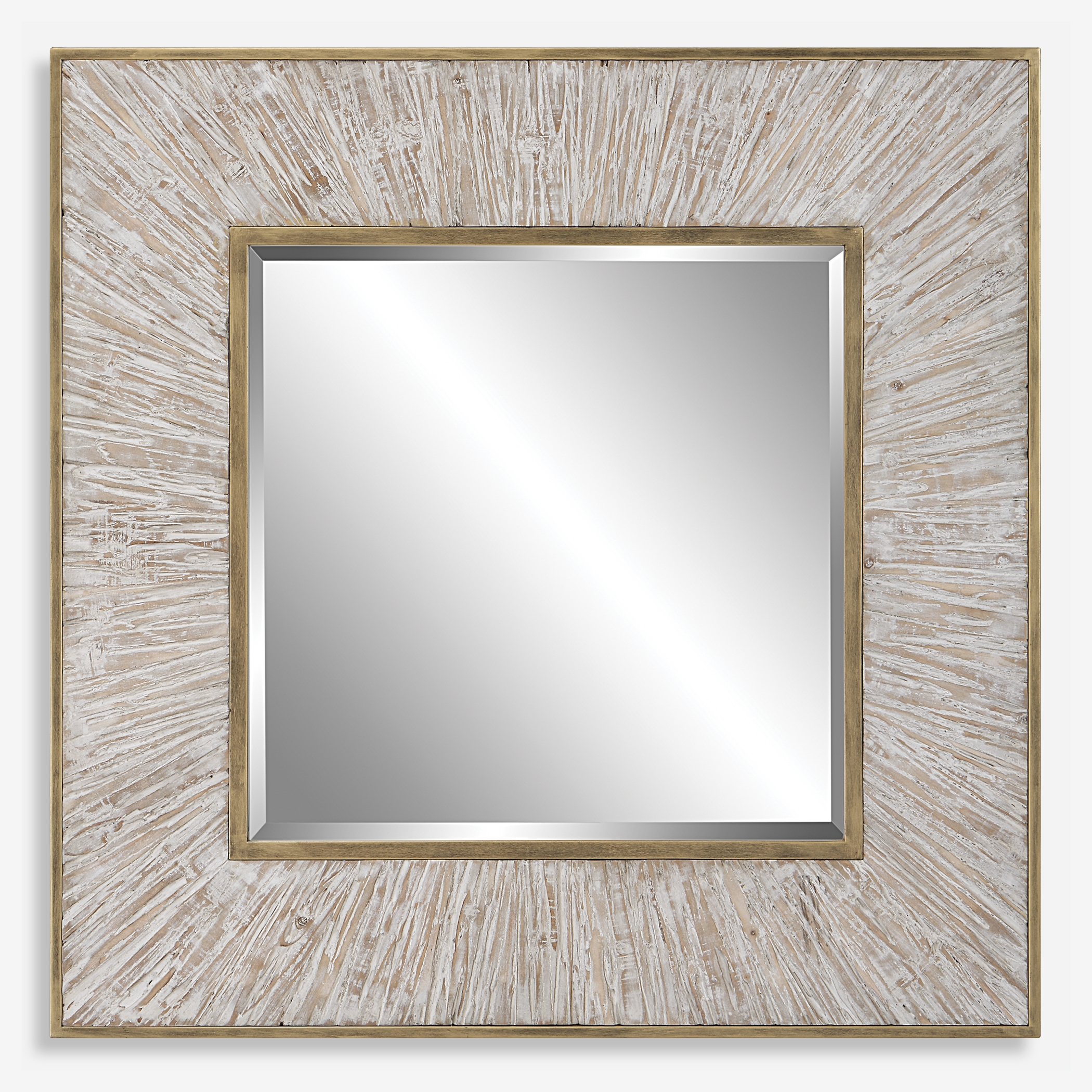 Wharton Whitewashed Square Mirror - Image 0