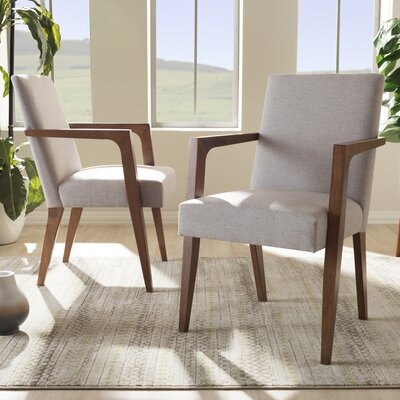 Nilteen Upholstered Arm Chair in Brown/Beige (Set of 2) - Image 0