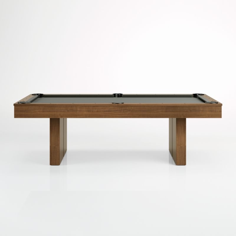 Grey and Walnut Pool Table with Wall Rack and Accessories - Image 5