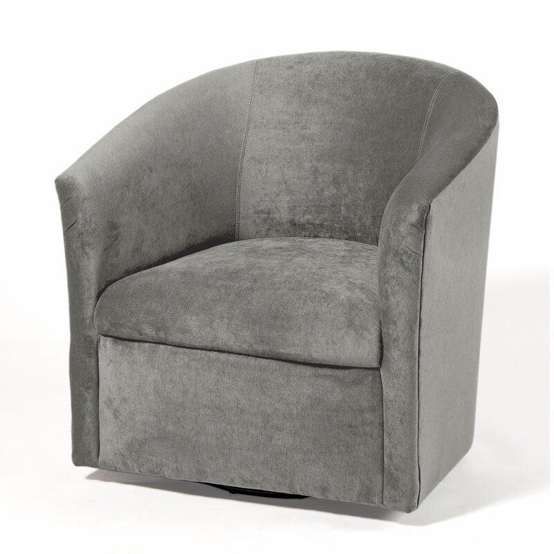Calliope 29.75'' Wide Swivel Barrel Chair, Ash Gray - Image 0
