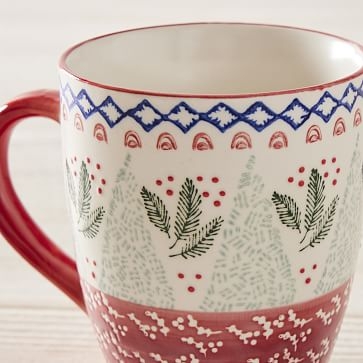 Scandi Forest Dinnerware, Mug, Red, Each - Image 1