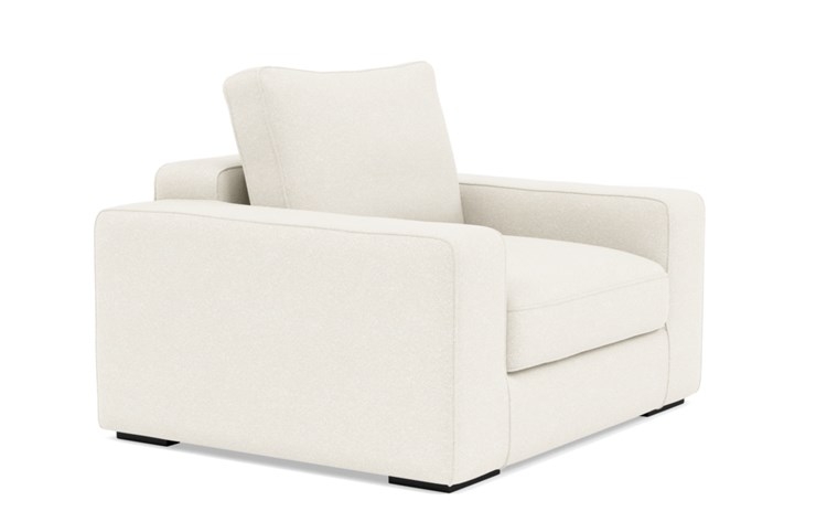 Ainsley Accent Chair with White Cirrus Fabric and Matte Black legs - Image 1