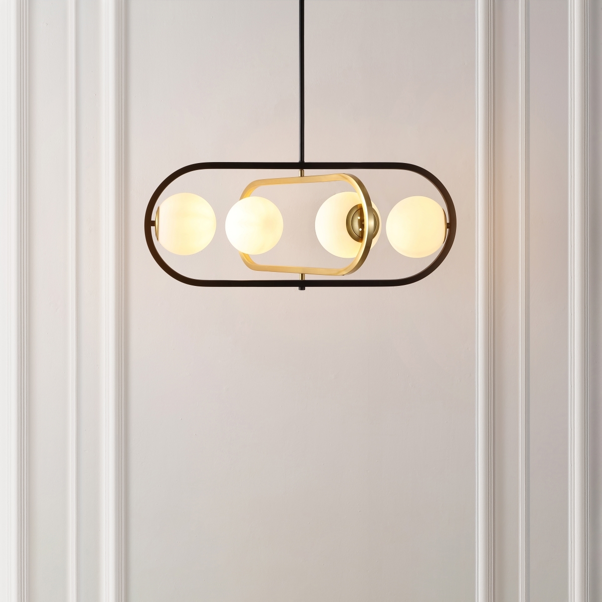 Urbana 4 Lt 26.75" Pendant - Black/Brass - Safavieh - Image 4