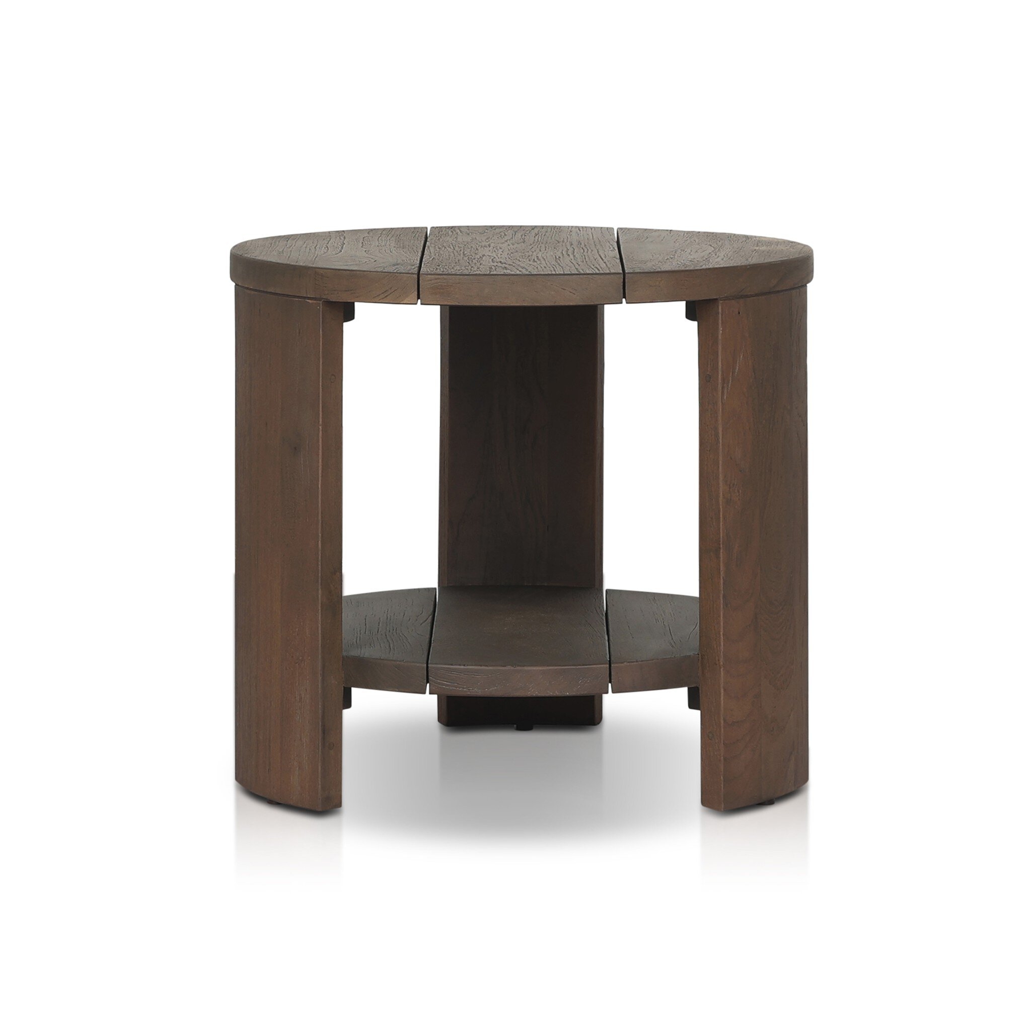 Roca Outdoor Round End Table - Stained Heritage Brown-FSC - Image 5