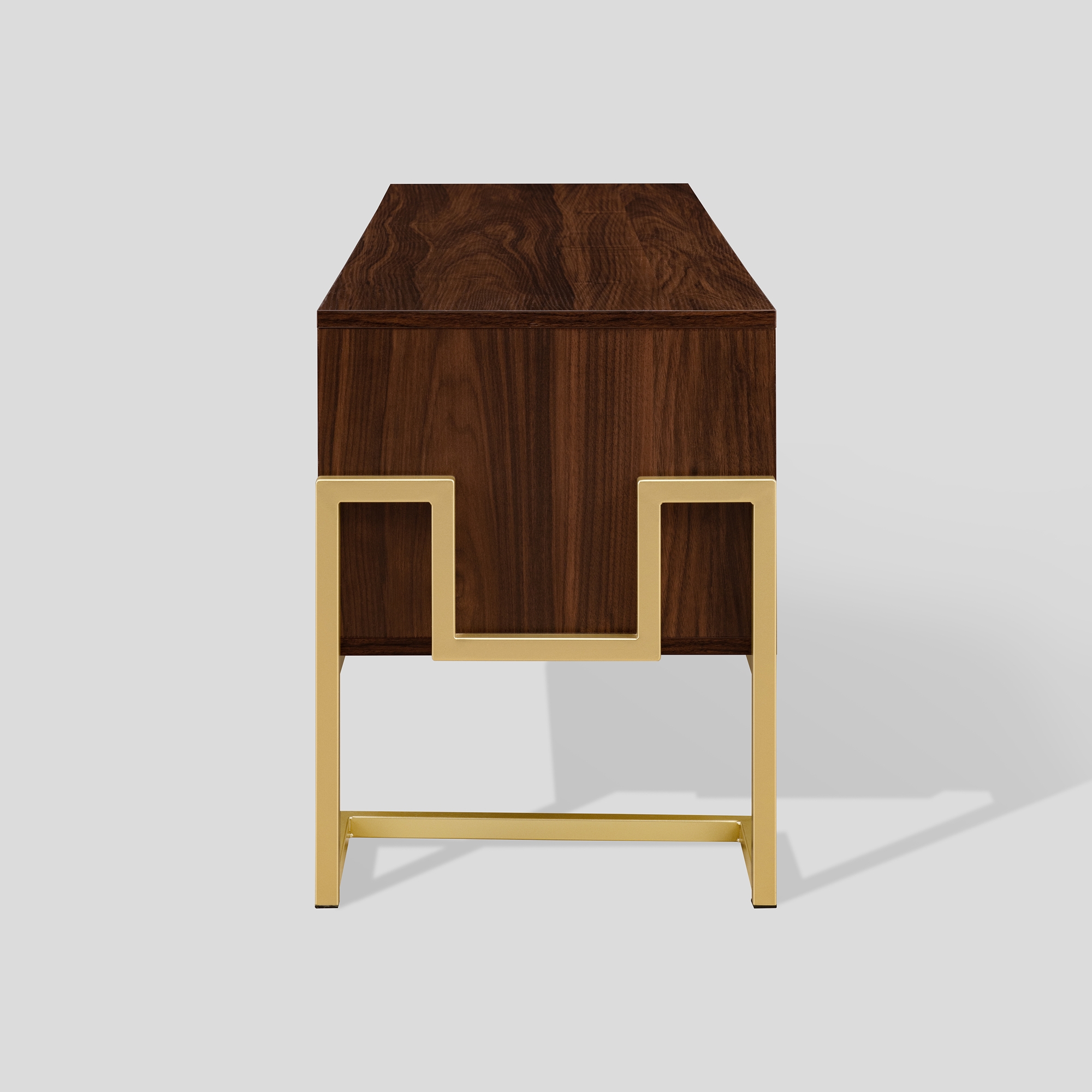 60" 2-Drawer Modern Media Console - Dark Walnut - Image 4