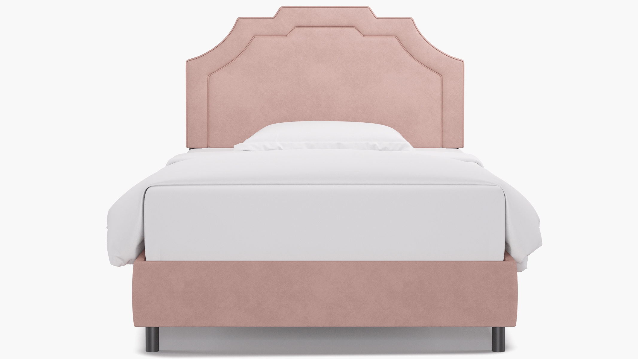 Art Deco Bed, Blush Classic Velvet, Full - Image 0