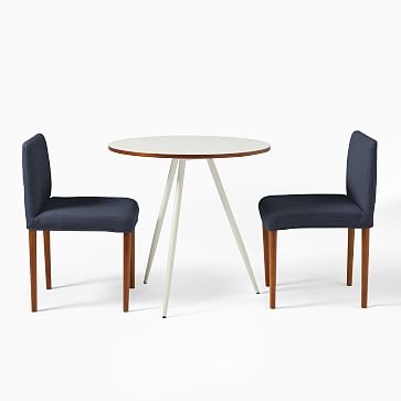 Wren Bistro Table + 2 Ellis Chairs Set, White/Indigo - Image 2