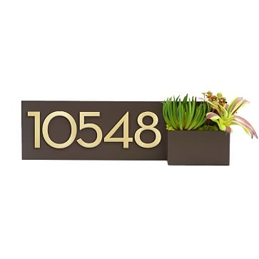Vista View Planter Mailbox with Magnetic Wasatch House Numbers, White/Black - Image 1