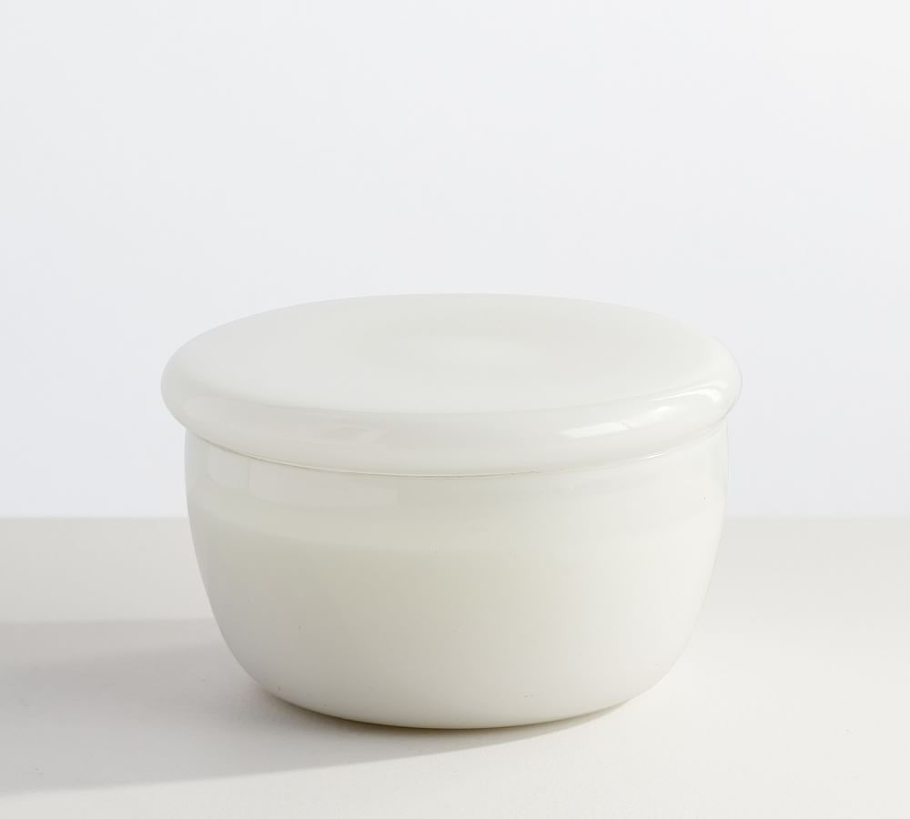 Modern Glass Candle, White, Large, Amalfi Jasmine, 35.5 oz - Image 0