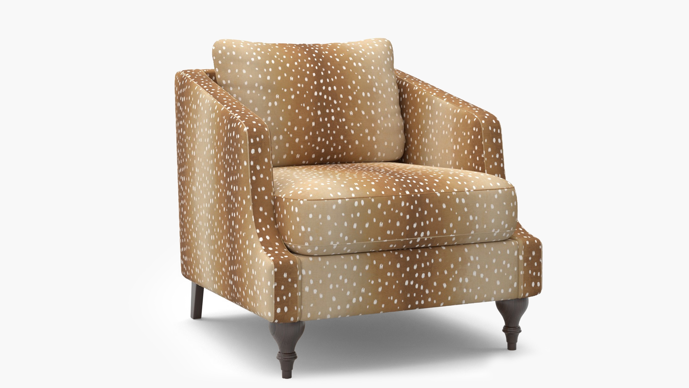 Slope Arm Chair, Faline, Espresso Turned Wood Leg - Image 1