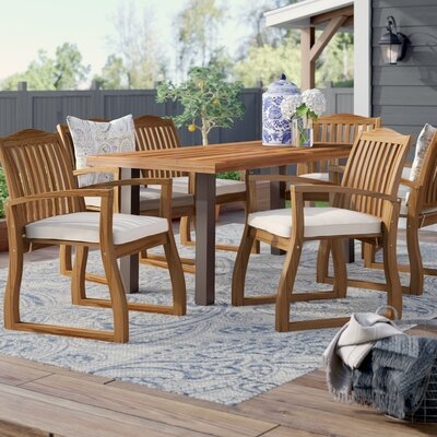 Isidore 7 Piece Dining Set with Cushions - Image 0