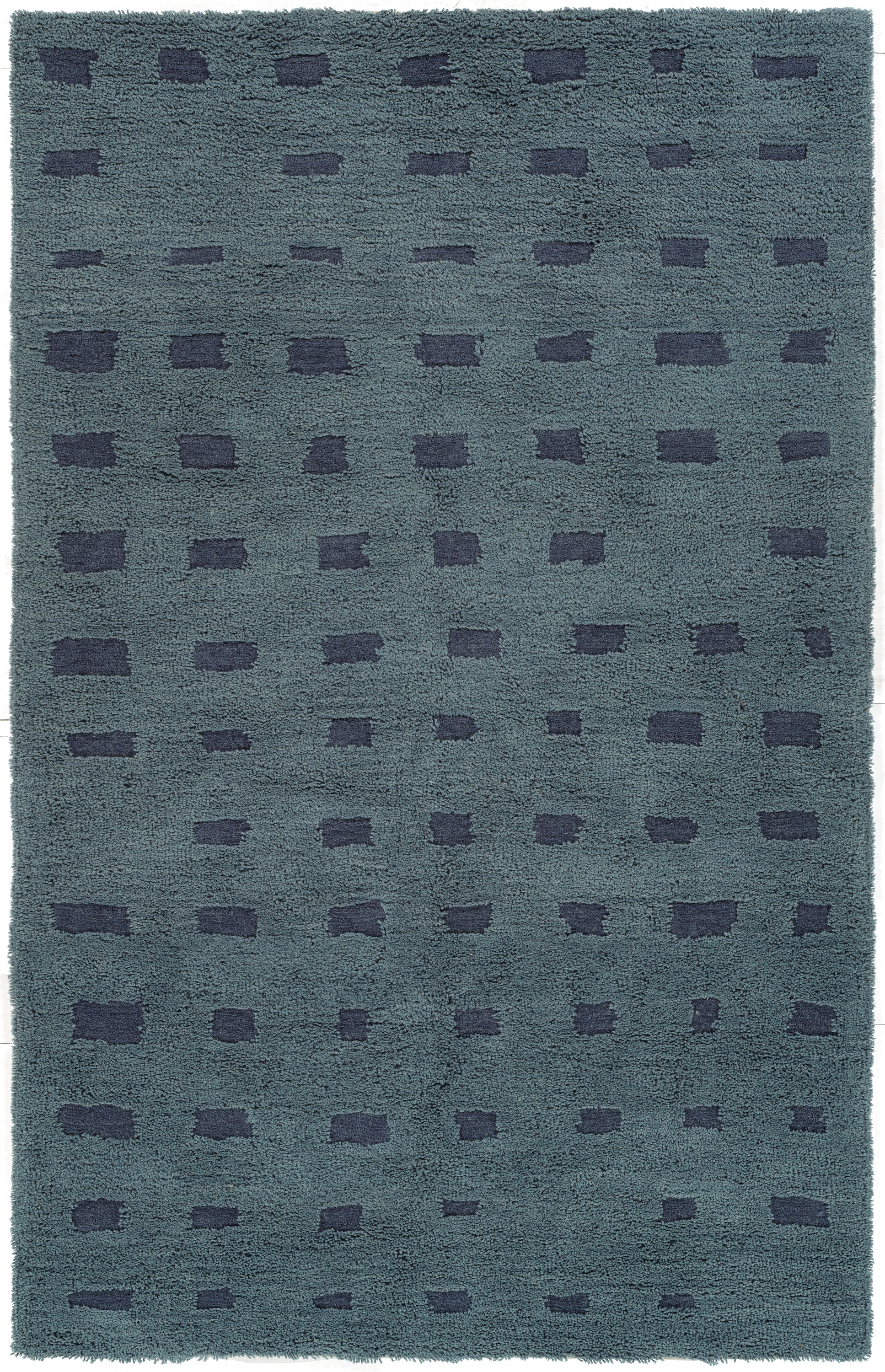 Liva AIB05 Handmade Tribal Blue Area Rug (6'x9') - Image 0