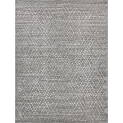 Castelli Geometric Handmade Bamboo Slat/Cotton/Silk Gray Area Rug - Image 0