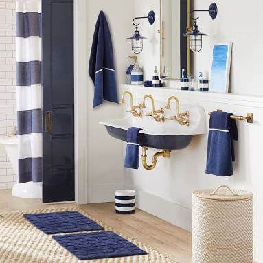 Two Toned Towel, Wash, Classic Navy - Image 3