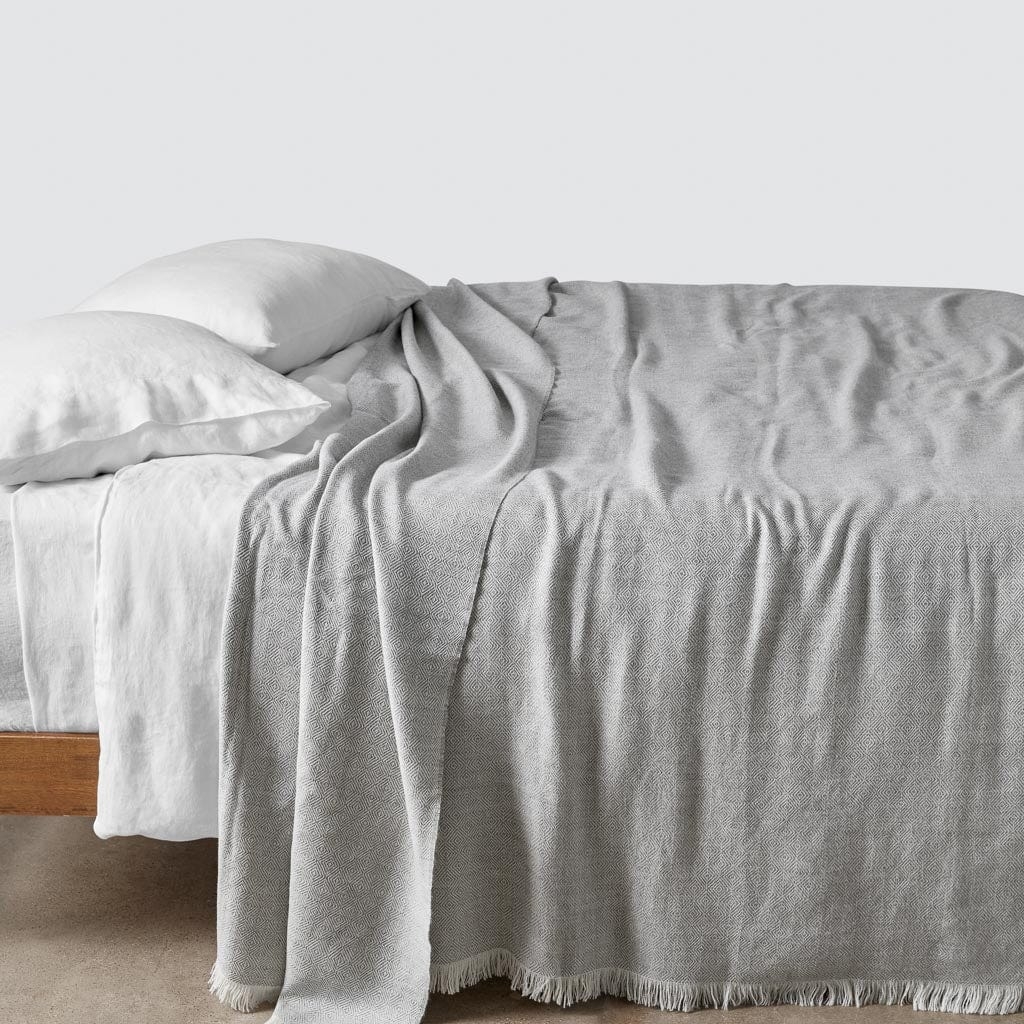 The Citizenry La Calle Alpaca Bed Blanket | Grey - Image 0