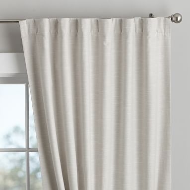 Classic Linen Blackout Curtain - Set of 2, 63", Navy/White - Image 3