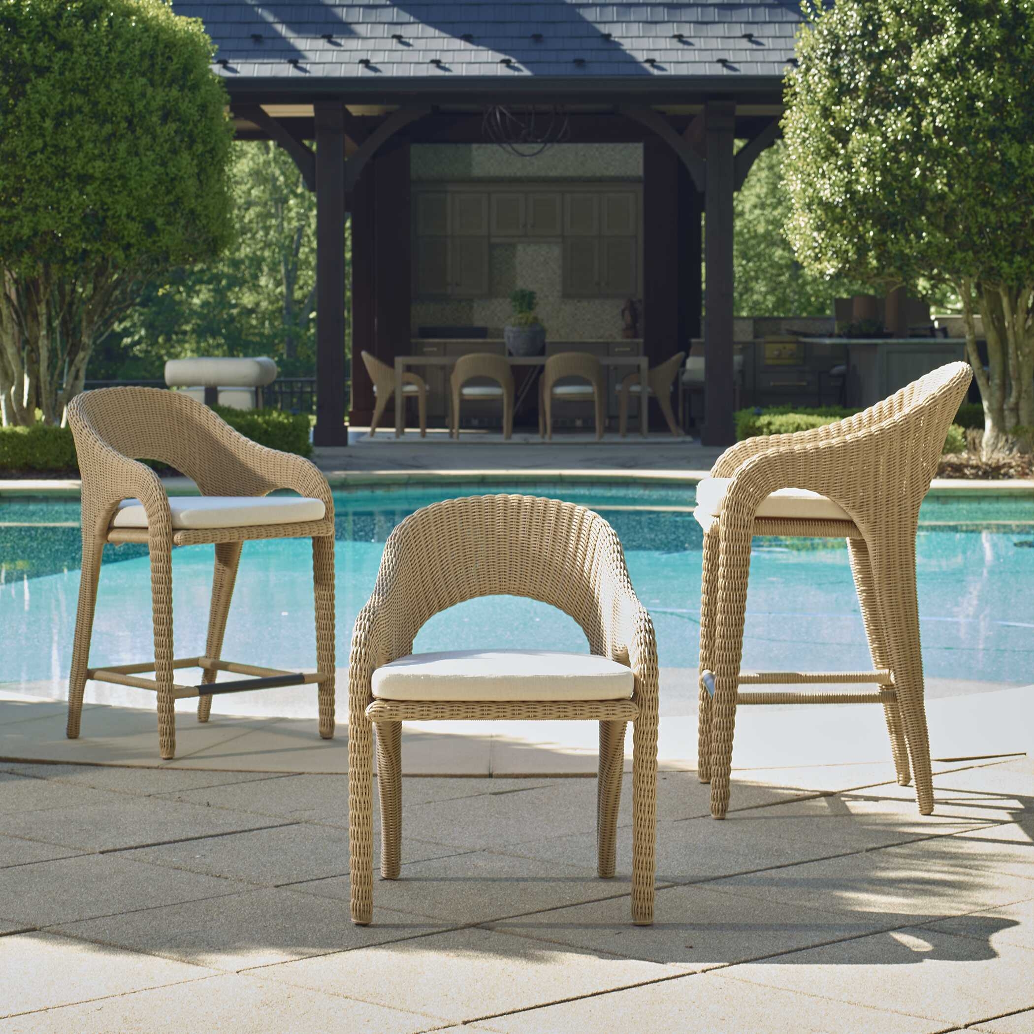 Kavali Outdoor Wicker Dining Armchair - Image 3