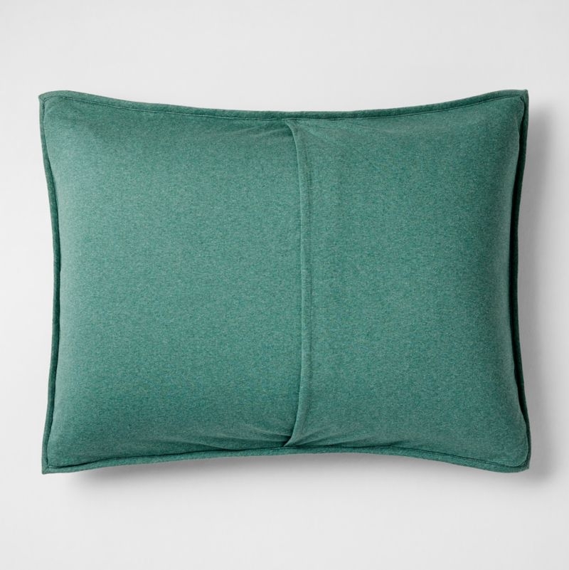 Comfy Tee Organic Cotton Jersey Navy Standard Quilted Bed Pillow Sham - Image 3