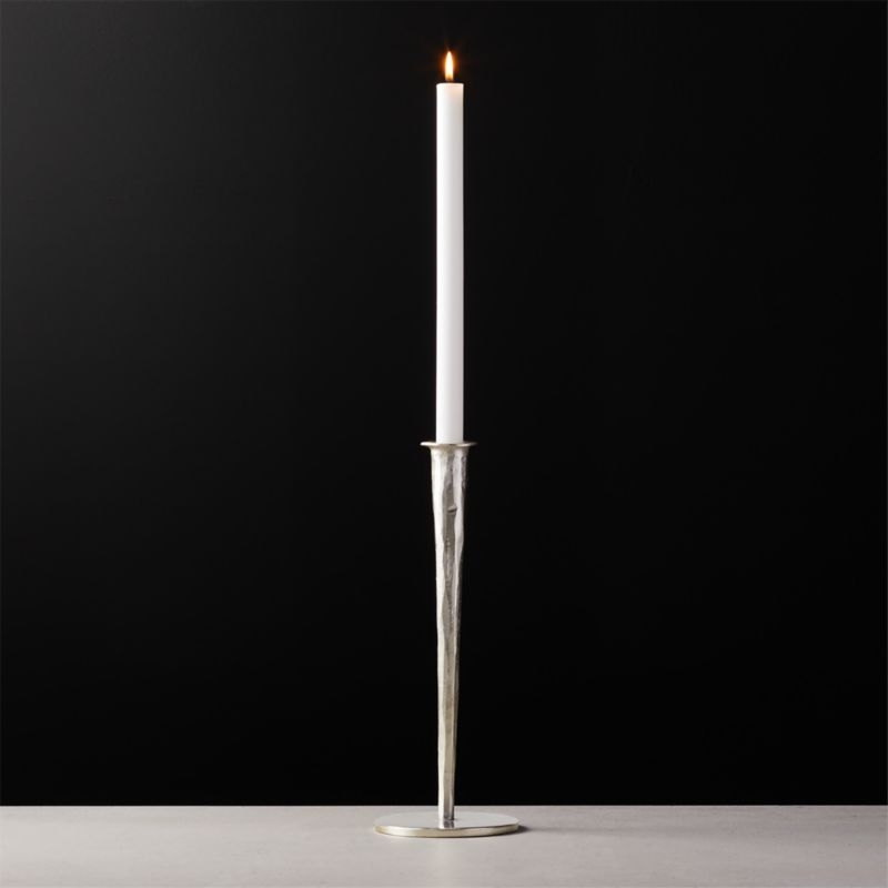 Forged Silver Taper Candle Holder Large - Image 2