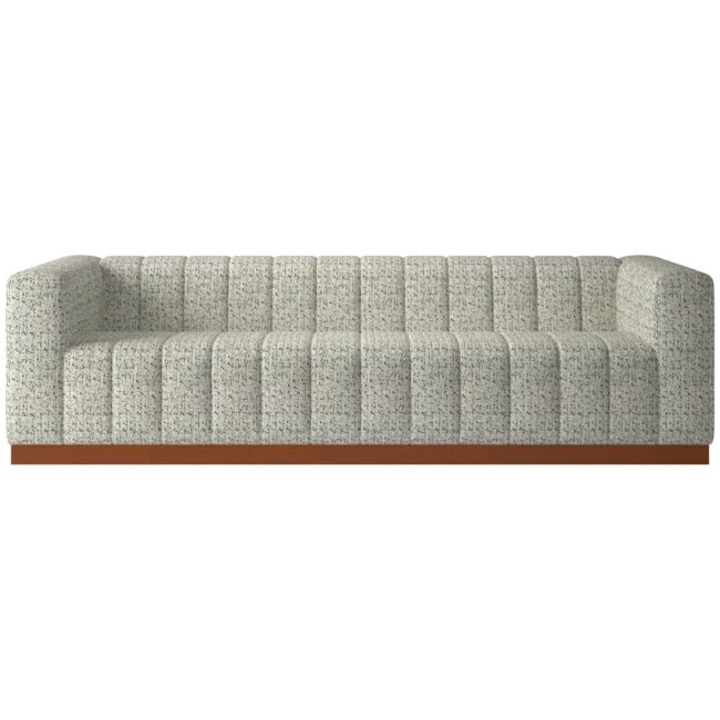 Forte 101" Hartman Tuxedo Sofa with Walnut Base - Image 0