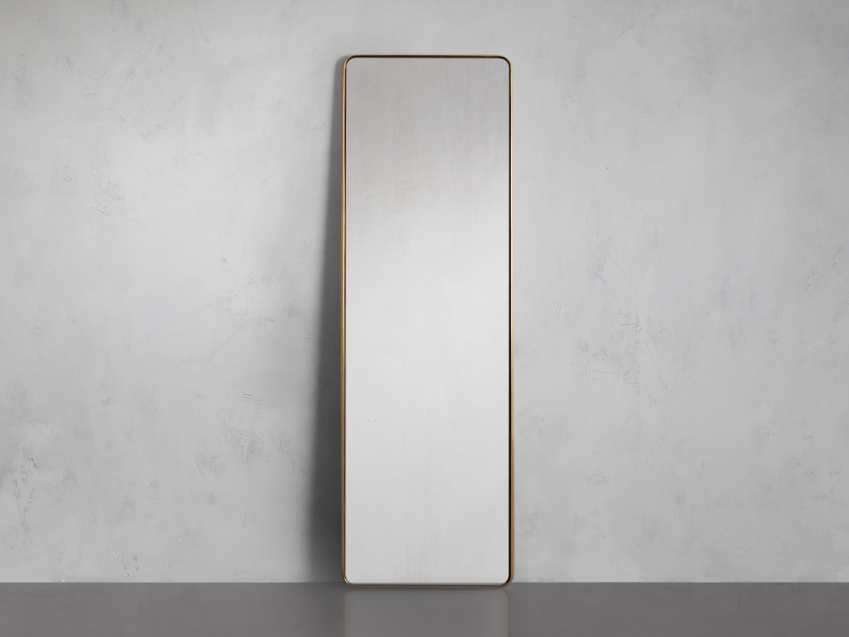 Skylar Narrow Floor Mirror in Metal Gold - Image 0