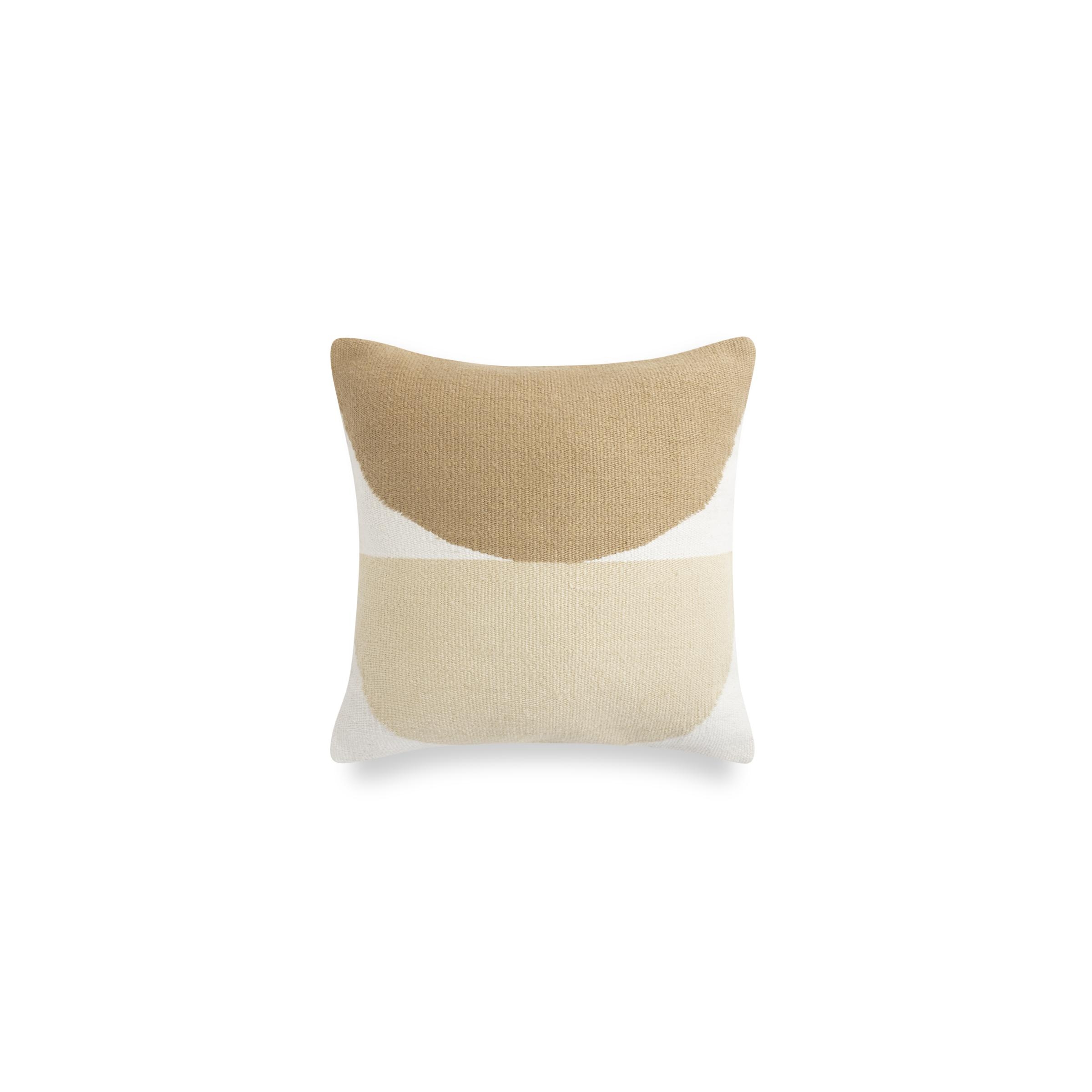 Hand-tufted Geometric Circles Pillow Cover Sand in Beige - Image 0